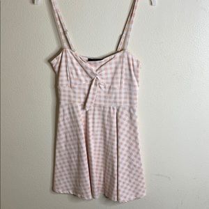 Checker board light pink and white dress